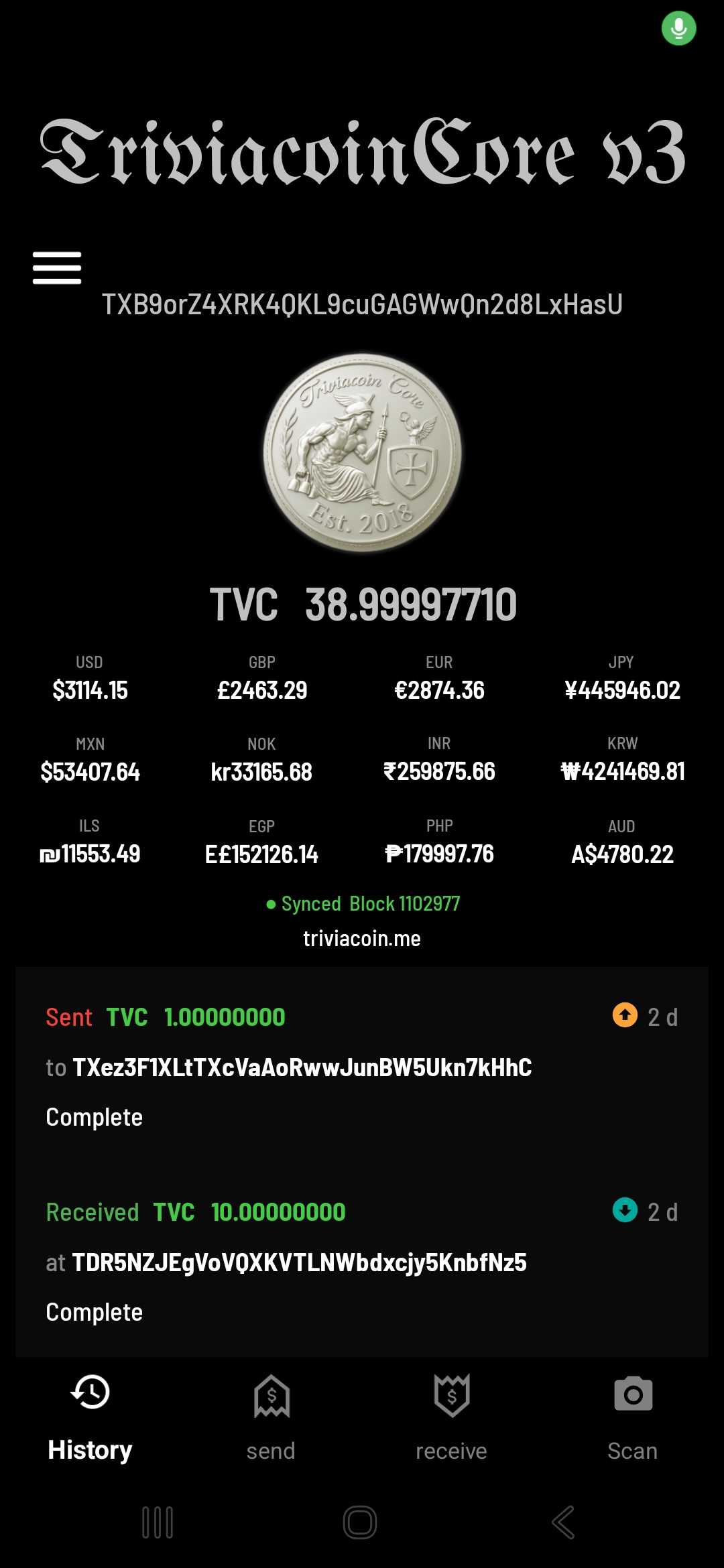 TVC Wallet v3 Screenshot